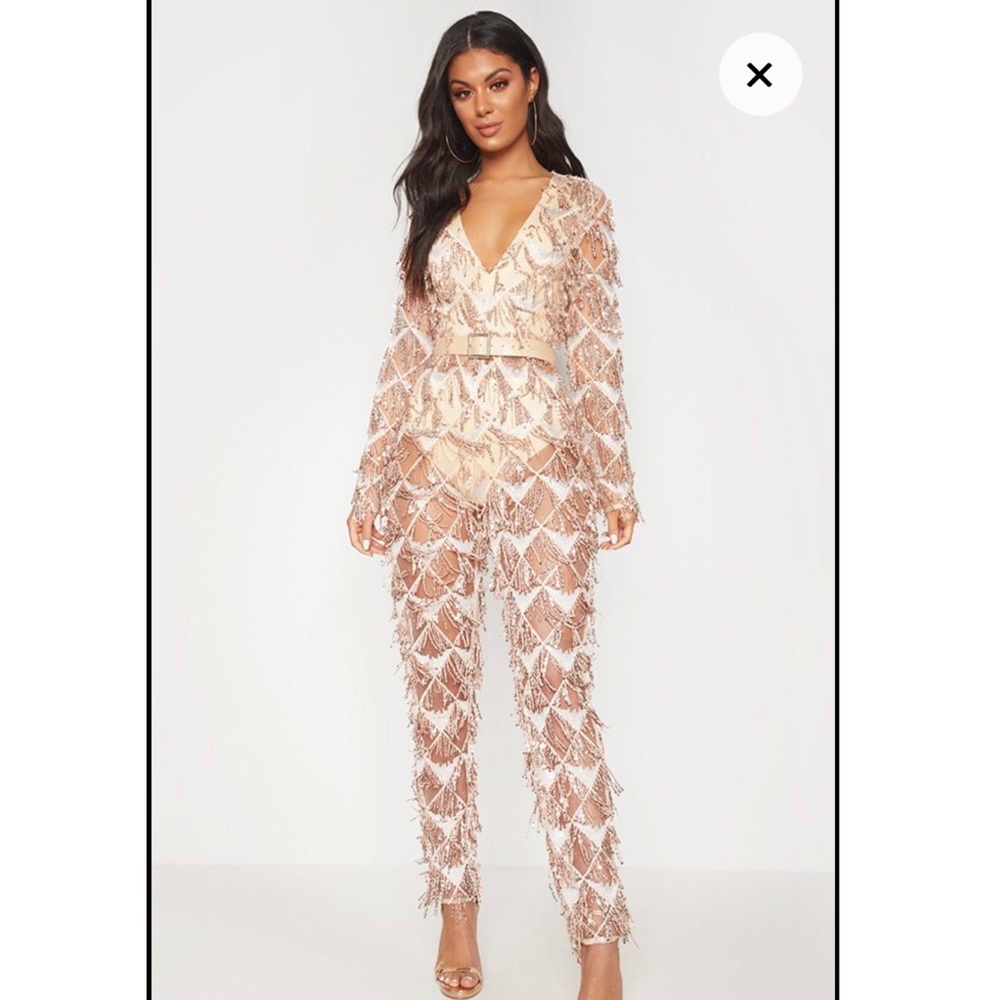 PrettyLittleThing - Sequin Tassel Jumpsuit